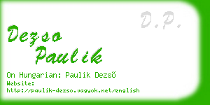 dezso paulik business card