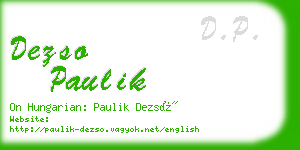 dezso paulik business card